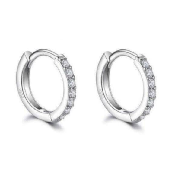 Sterling Silver Small Hoop Earrings 10MM - Picture 3 of 6